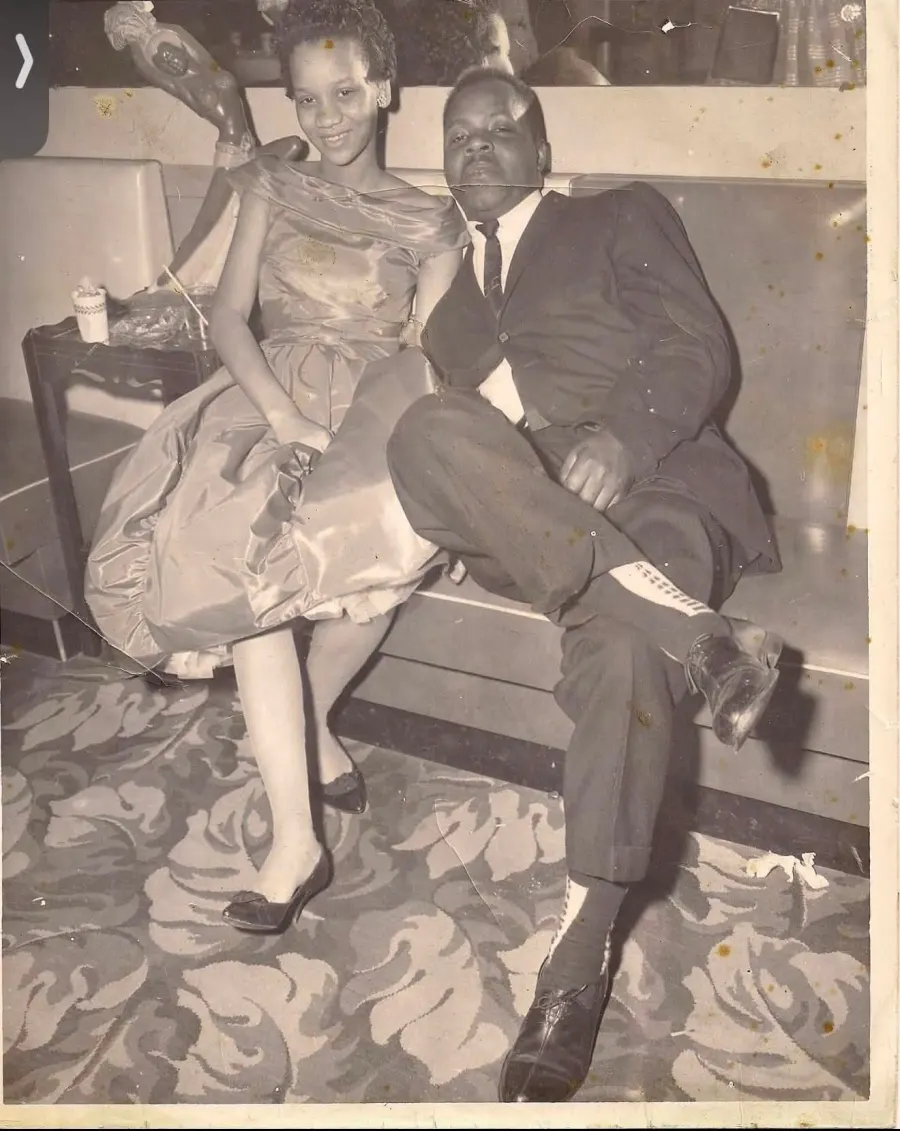 Original damaged and faded date night photo of a couple